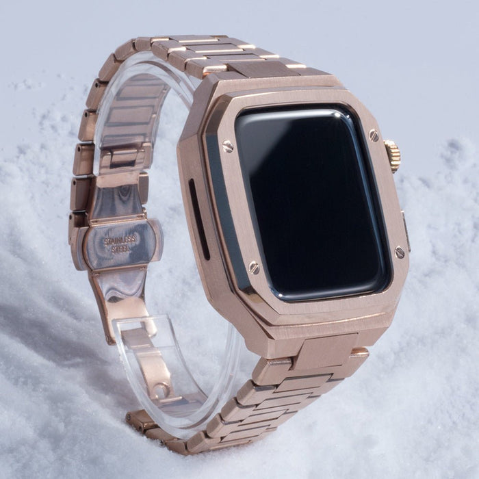 Stainless Steel Watch Case and Band Set Rose Gold
