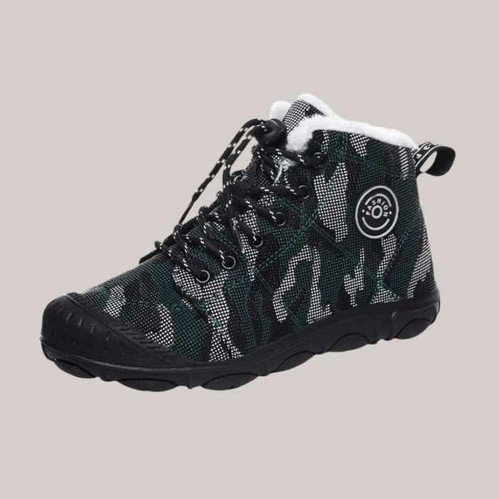 Waterproof Round Toe Children Sneaker Blackish green