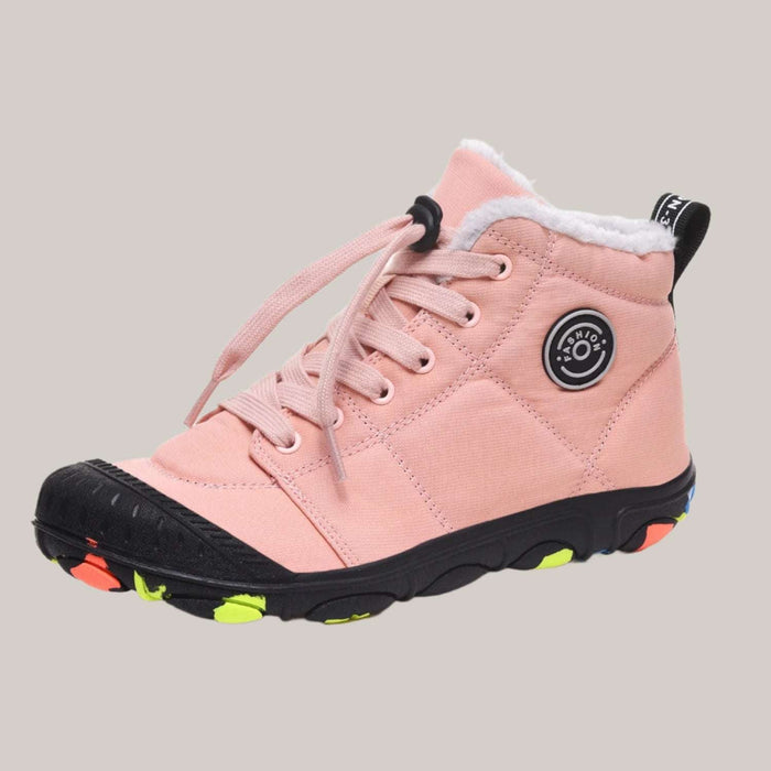 Children's Waterproof Round-Toe Sneakers Pink