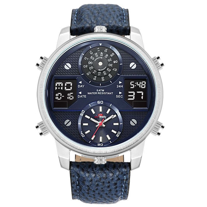 Men's Water-Resistant Sports Quartz Watch Blue
