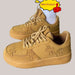 Retro Platform Sneakers in Wheat
