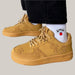 Retro Platform Sneakers in Wheat
