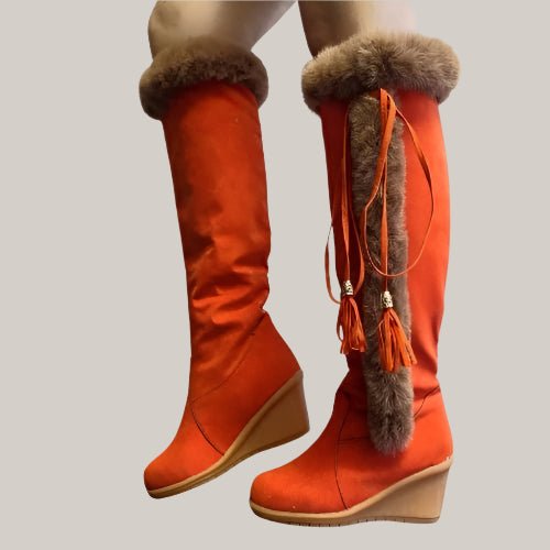 Winter Plush Long Combat Boots