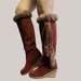 Winter Plush Long Combat Boots Dark brown