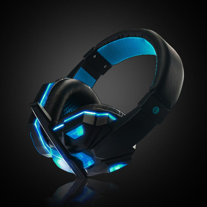 Wired Gaming Headset Black Blue With light