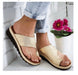 Women Slippers Flat Sole Casual Soft Big Toe Foot Sandal Gold