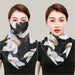 Women's Sun-Protection Scarf Black lily