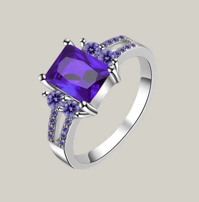 Purple Zircon Ring for Men and Women