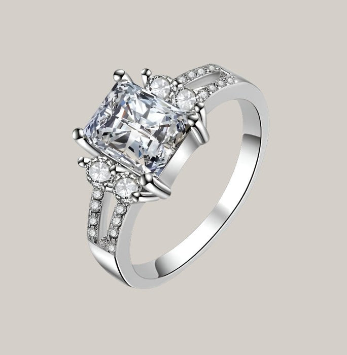 Purple Zircon Ring for Men and Women White