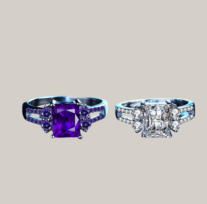 Zirconpurple diamond ring men and women